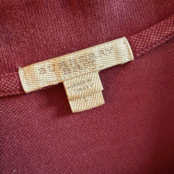 Authentic Burberry Polo Shirt Men’s Size Large Burgundy 100% Cotton - Picture 2 of 6